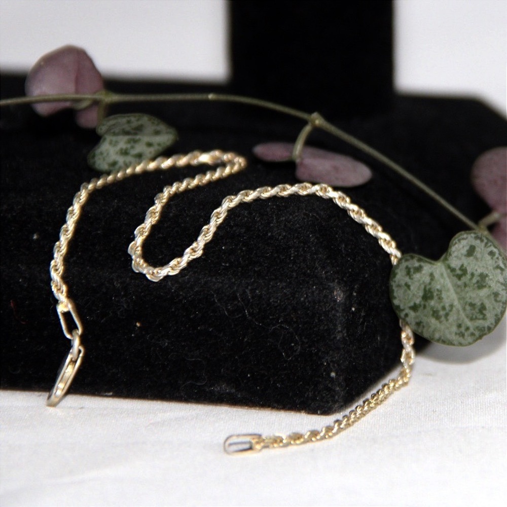 Sterling Silver 925 Rope Chain Bracelet 9 Inch 1.75mm Italy